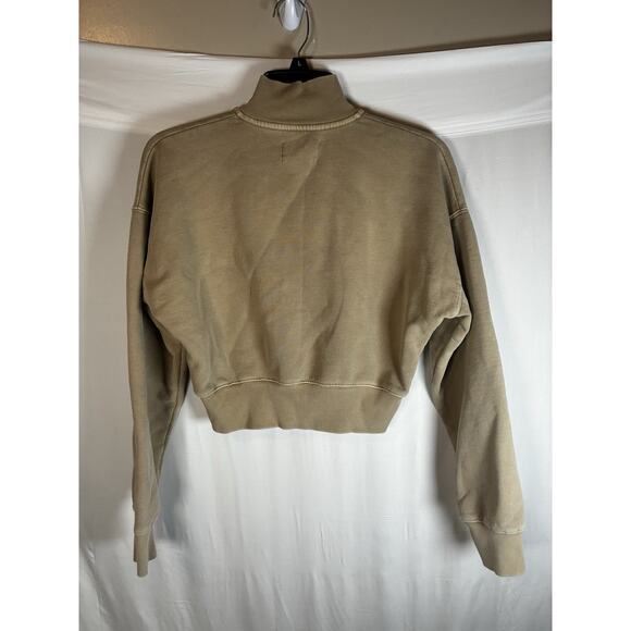 Aritzia Wilfred Free Sweater Beige Fuzzy Half Zip 2XS Streetwear Chic Neutral - Picture 3 of 7